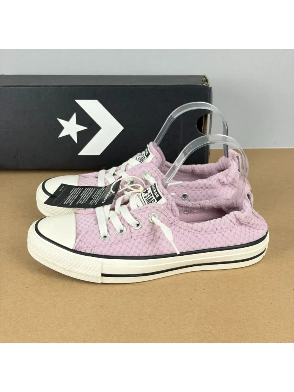 Converse Chuck Taylor All Star Shoreline Faux Fur Sneakers Womens 7 Violet White